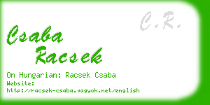 csaba racsek business card